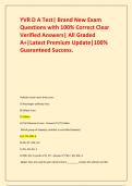 YVR D A Test&vert; Brand New Exam Questions with 100&percnt; Correct Clear Verified Answers&vert; All Graded A&plus;&vert;Latest Premium Update&vert;100&percnt; Guaranteed Success&period;
