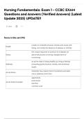 Nursing Fundamentals&colon; Exam 1 - CCBC EXAM Questions and Answers &lpar;Verified Answers&rpar; &lpar;Latest Update 2025&rpar; UPDATE&excl;&excl;