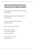 NURS 203 MIDTERM EXAM PRACTICE QUESTIONS AND VERIFIED ANSWERS