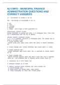 NJ CMFO - MUNICIPAL FINANCE ADMINISTRATION QUESTIONS AND CORRECT ANSWERS
