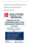Solution Manual for Principles of Auditing and Other Assurance Services 22nd Edition by Ray Whittington&comma; Kurt Pany 2024 &vert;&vert; All Chapters &lpar; 1 - 21 &rpar; A&plus;