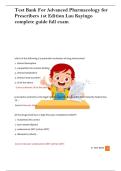 Test Bank For Advanced Pharmacology for Prescribers 1st Edition Luu Kayingo complete guide full exam 
