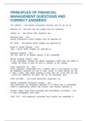 PRINCIPLES OF FINANCIAL MANAGEMENT QUESTIONS AND CORRECT ANSWERS