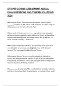OTS PRE-COURSE ASSESSMENT ACTUAL EXAM QUESTIONS AND VERIFIED SOLUTIONS 2026