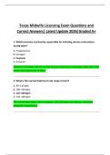 Texas Midwife Licensing Exam Questions and Correct Answers&vert; Latest Update 2026&vert; Graded A&plus;