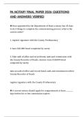 PA NOTARY FINAL PAPER 2026 QUESTIONS AND ANSWERS VERIFIED
