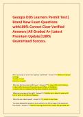  Georgia DDS Learners Permit Test&vert; Brand New Exam Questions with100&percnt; Correct Clear Verified Answers&vert;All Graded A&plus;&vert;Latest Premium Update&vert;100&percnt; Guaranteed Success&period;