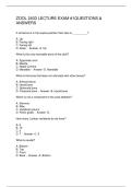 ZOOL 2403 LECTURE EXAM -1QUESTIONS & ANSWERS