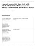 Maternal Newborn CMS Exam study guide COMPLETE EXAM Questions and Answers &lpar;Verified Answers&rpar; &lpar;Latest Update 2025&rpar; UPDATE&excl;&excl;