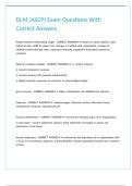 DLM &lpar;ASCP&rpar; Exam Questions With Correct Answers