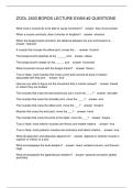 ZOOL 2403 BOROS LECTURE EXAM -2 QUESTIONS