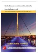 Test Bank For Corporate Finance 12th Edition By Ross All &lpar;Chapter 1-27&rpar; Updated Version 2025 Complete Newest Edition Instant Download PDF2025