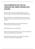 PACS EXAMINATION TEST 2026 FULL QUESTIONS AND VERIFIED ANSWERS 100&percnt; SUCCESS