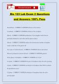 Bio 123 Lab Exam 2 Questions and Answers 100% Pass