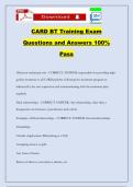 CARD BT Training Exam Questions and Answers 100&percnt; Pass