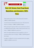 Part 107 Drone Test Prep Exam Questions and Answers 100&percnt; Pass