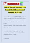 FAA 107 Commercial Drone Pilot Exam Material Questions and Answers 100&percnt; Pass