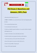 Phil Exam 2 Questions and Answers 100&percnt; Pass