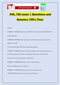 PHL 100 exam 1 Questions and Answers 100&percnt; Pass