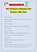 Phil 100 Exam 4 Questions and Answers 100&percnt; Pass