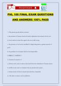 PHL 100 FINAL EXAM QUESTIONS AND ANSWERS 100&percnt; PASS