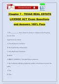 Chapter 7 - TEXAS REAL ESTATE LICENSE ACT Exam Questions and Answers 100% Pass