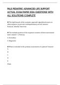 PALS PEDIATRIC ADVANCED LIFE SUPPORT ACTUAL EXAM PAPER 2026 QUESTIONS WITH ALL SOLUTIONS COMPLETE