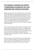 PALS PEDIATRIC ADVANCED LIFE SUPPORT COMPREHENSIVE EXAMINATION TEST 2026 QUESTIONS AND COMPLETE SOLUTIONS