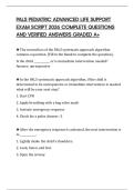 PALS PEDIATRIC ADVANCED LIFE SUPPORT EXAM SCRIPT 2026 COMPLETE QUESTIONS AND VERIFIED ANSWERS GRADED A&plus;