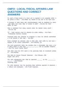CMFO - LOCAL FISCAL AFFAIRS LAW QUESTIONS AND CORRECT ANSWERS