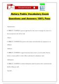 Notary Public Vocabulary Exam Questions and Answers 100&percnt; Pass
