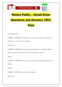 Notary Public &ndash; Vocab Exam Questions and Answers 100&percnt; Pass