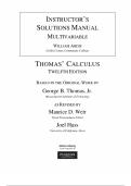Thomas&rsquo; Calculus &ndash; Instructor&rsquo;s Solutions Manual Part 1 & Test Bank &lpar;10th Edition&rpar; &vert; Complete & Verified Exam Questions with Step-by-Step Answers &vert; Latest 2025&sol;2026 Update &vert; Instant Download
