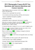 PCC Photography Camera RAW Test  Questions and Answers Questions and  Correct Answers