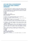 ACC 281 FINAL EXAM REVIEW QUESTIONS AND CORRECT ANSWERS