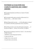 PATHFINDER HLZ EXAM PAPER 2026 COMPLETE QUESTIONS AND CORRECT ANSWERS