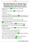 PCC Reynolds Intro to Literature Test 3  Questions with Correct Answers 100&percnt;  Verified Questions and Correct Answers 