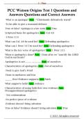 PCC Watson Origins Test 1 Questions and  Answers Questions and Correct Answers