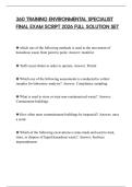 360 TRAINING ENVIRONMENTAL SPECIALIST FINAL EXAM SCRIPT 2026 FULL SOLUTION SET