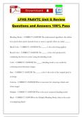 LFHS PAAVTC Unit G Review Questions and Answers 100&percnt; Pass