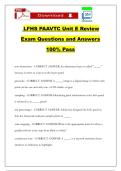 LFHS PAAVTC Unit E Review Exam Questions and Answers 100&percnt; Pass