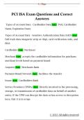PCI ISA Exam Questions and Correct  Answers 