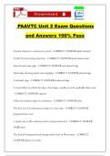 PAAVTC Unit 2 Exam Questions and Answers 100&percnt; Pass