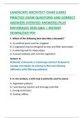 LANDSCAPE ARCHITECT EXAM &lpar;LARE&rpar;  PRACTICE EXAM QUESTIONS AND CORRECT  ANSWERS &lpar;VERIFIED ANSWERS&rpar; PLUS  RATIONALES 2026 Q&A &vert; INSTANT  DOWNLOAD PDF