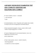 AAB BASIC KNOWLEDGE EXAMINATION TEST 2026 COMPLETE QUESTIONS AND SOLUTIONS 100&percnt; CORRECT