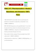  PHA 317&colon; Pharmaceutics I Exam 2 Questions and Answers 100&percnt; Pass