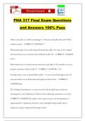 PHA 317 Final Exam Questions and Answers 100&percnt; Pass