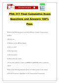 PHA 317 Final Cumulative Exam Questions and Answers 100&percnt; Pass