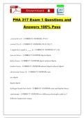 PHA 317 Exam 1 Questions and Answers 100&percnt; Pass