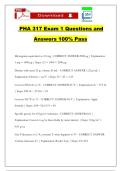 PHA 317 Exam 1 Questions and Answers 100&percnt; Pass
